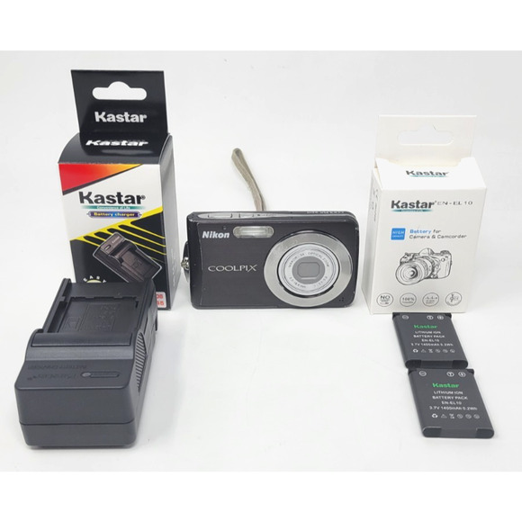 Nikon CoolPix S210 Digital Camera 8MP 3x Optical Zoom + Charger & 2 Batteries - Picture 1 of 10